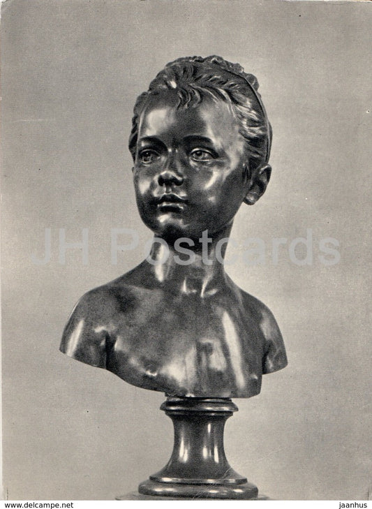 sculpture by Jean-Antoine Houdon - Daughter of the architect Bronyar - French art - 1960 - Russia USSR - unused - JH Postcards