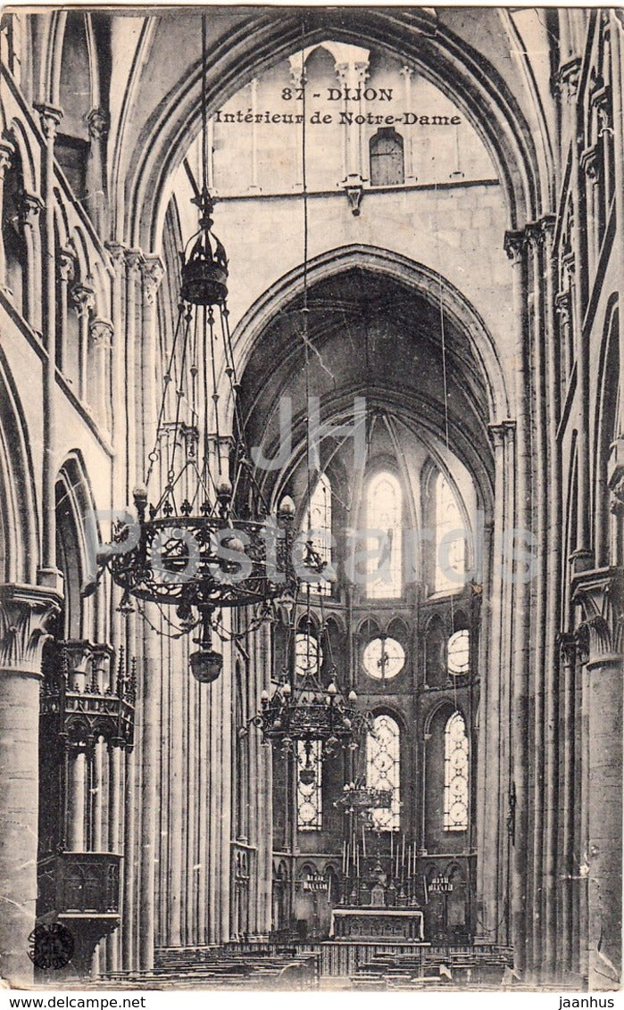 Dijon - Interieur de Notre Dame - cathedral - 87 - old postcard - France - unused - JH Postcards