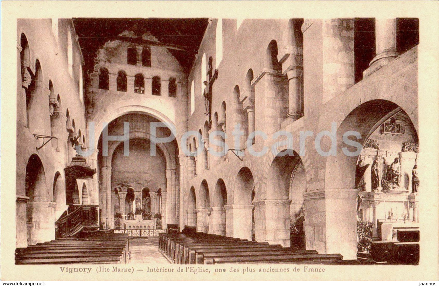 Vignory - Interieur de L'Eglise - une des plus anciennes de France - church - old postcard - France - unused - JH Postcards