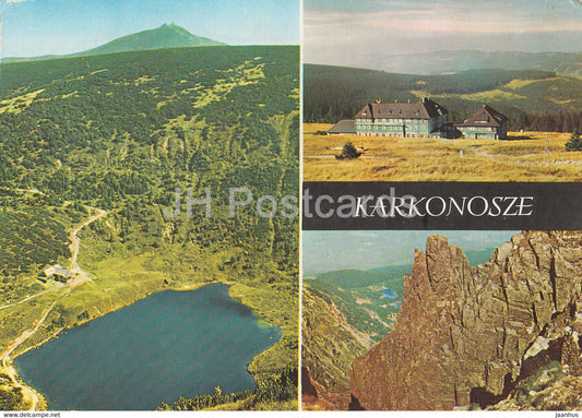 Karkonosze - Maly Staw Schronisko PTTK na Hali Szrenickiej Sniezne Kotly - multiview - 1974 - Poland - used - JH Postcards