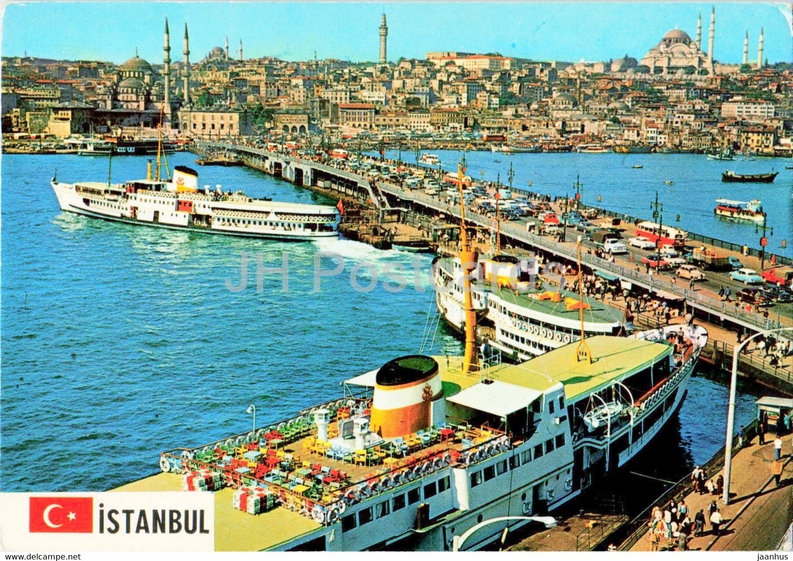 Istanbul - The Galata Bridge - ship - 114 - Keskin - Turkey - unused - JH Postcards