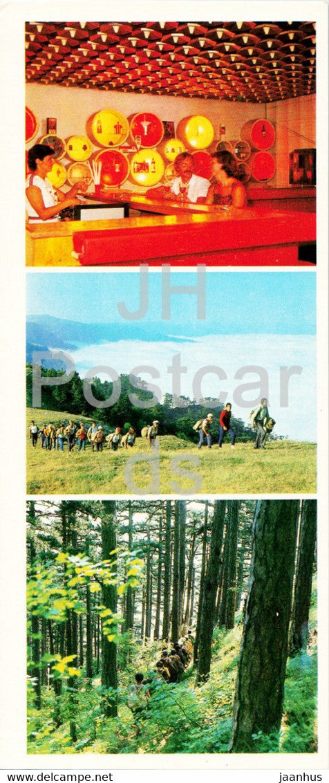 Alushta - Bar - Ai Petri route - Yalta - Borkin path - Crimea - 1985 - Ukraine USSR - unused - JH Postcards