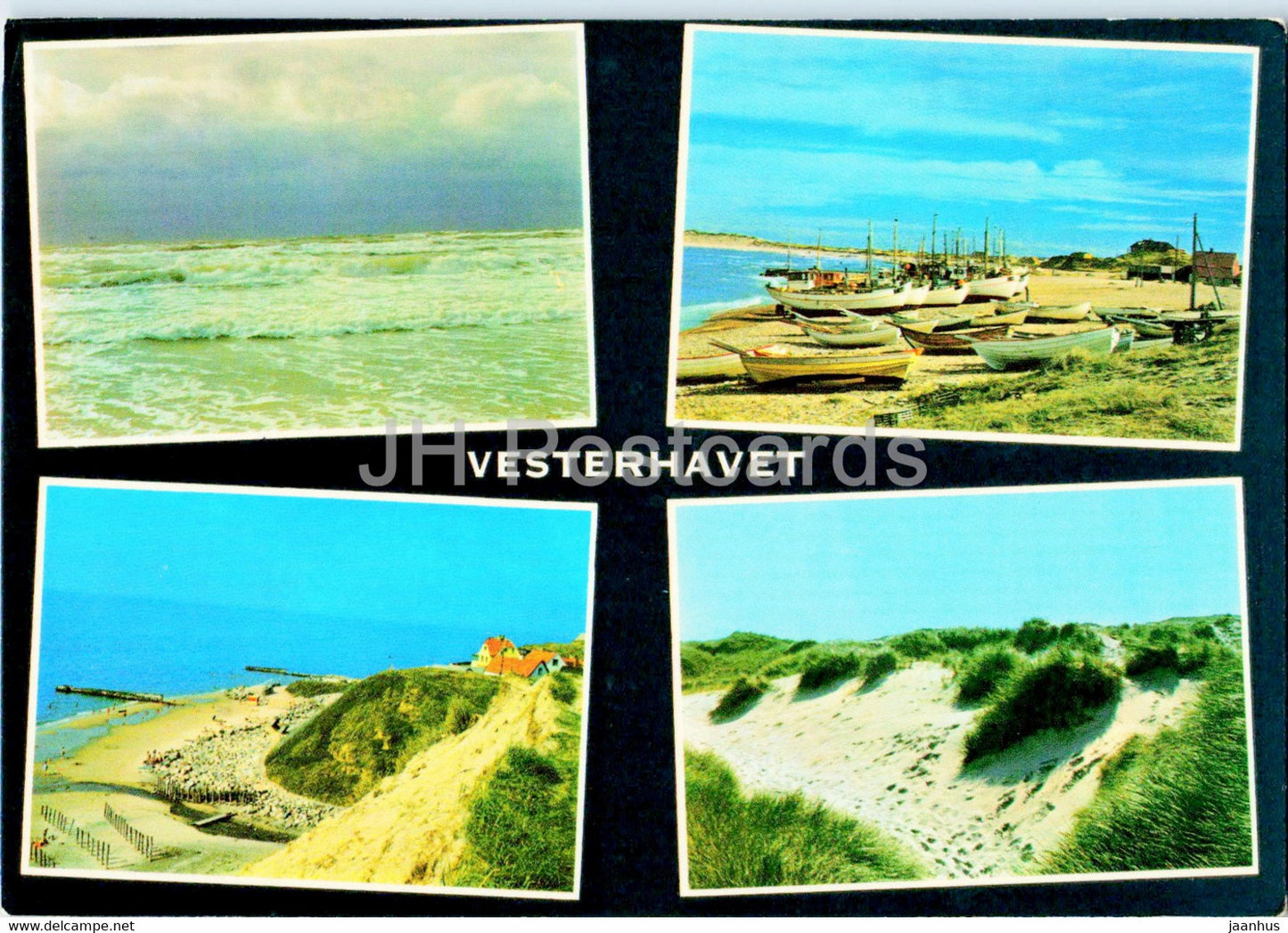 Vesterhavet - The North Sea - boat - beach - multiview - 1974 - Denmark - used - JH Postcards