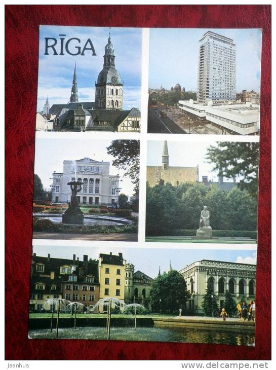 Riga - city views, fountain - 1988 - Latvia - USSR - unused - JH Postcards