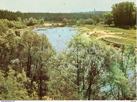 Valmiera - View towards the Gauja river from Hill Valterkalnins - old postcard - Latvia USSR - unused - JH Postcards