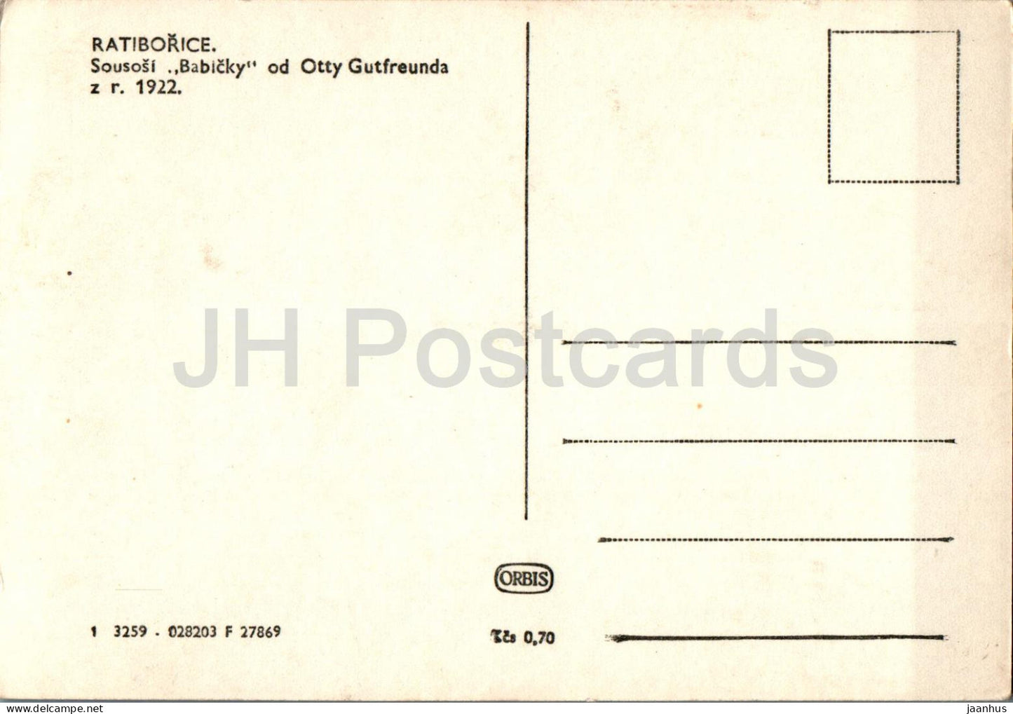 Ratiborice - Sousosi Babicky od Otty Gutfreunda - Tschechische Republik - Tschechoslowakei - unbenutzt