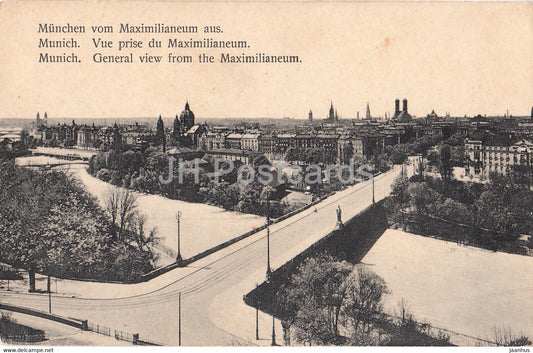 Munchen vom Maximilaneum aus - Munich - old postcard - Germany - unused - JH Postcards