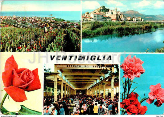 Ventimiglia - multiview - flowers - Italy - used - JH Postcards