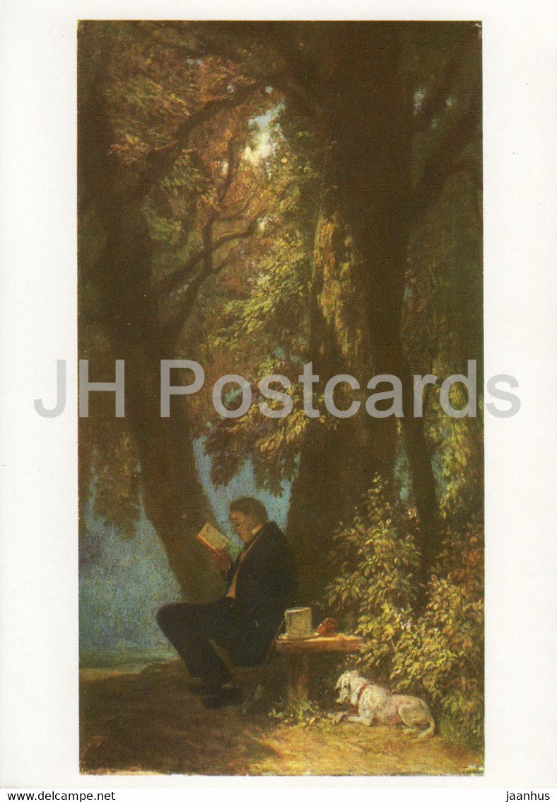 painting by Carl Spitzweg - Stilles Platzchen - 1609 - German art - Germany DDR - unused - JH Postcards