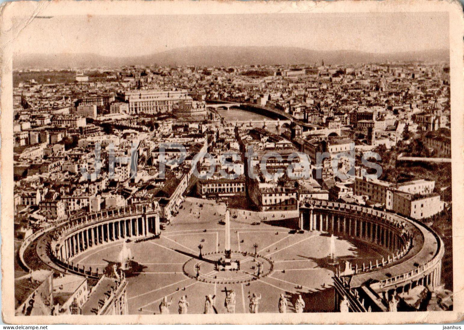 Roma - Rome - Panorama dalla cupola di S Pietro - old postcard - 1937 - Italy - used - JH Postcards