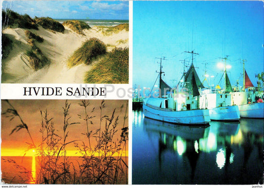 Hvide Sande - ship - boat - multiview - 1991 - Denmark - used - JH Postcards