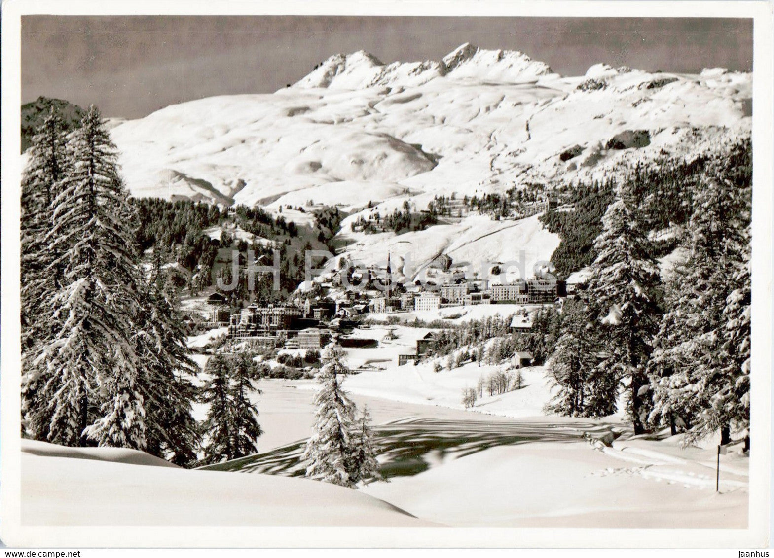 St Moritz - 1051 - 1956 - old postcard - Switzerland - used - JH Postcards