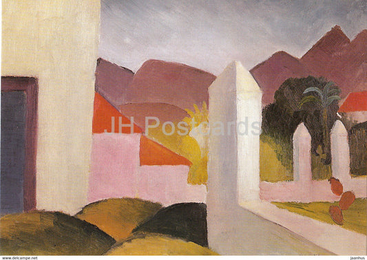 painting by August Macke - Afrikanische Landschaft - German art - 2000 - Germany - unused - JH Postcards