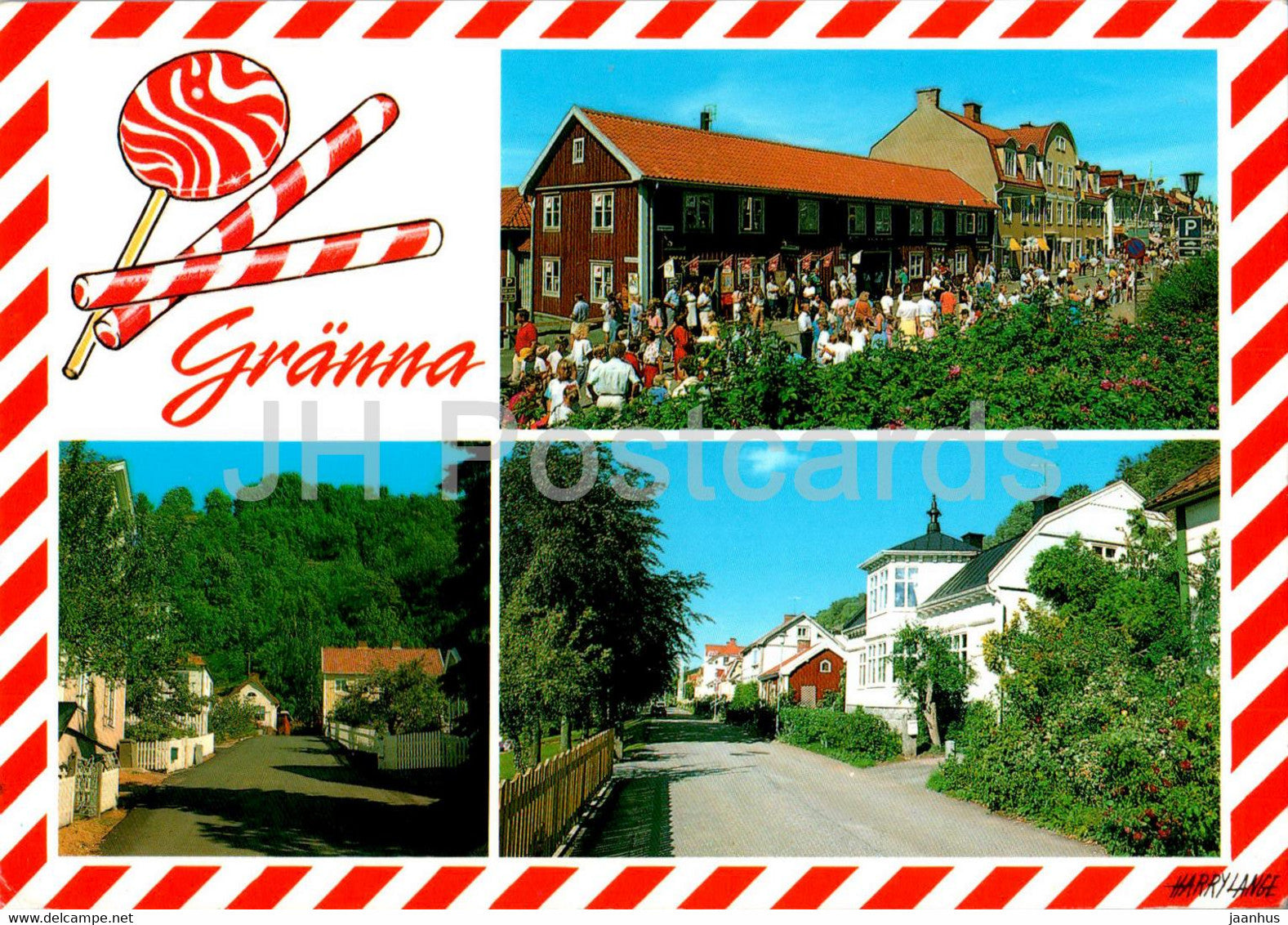 Granna - Brahegatan - Liljegrand - Bergsgatan - multiview - 706 - Sweden - used - JH Postcards