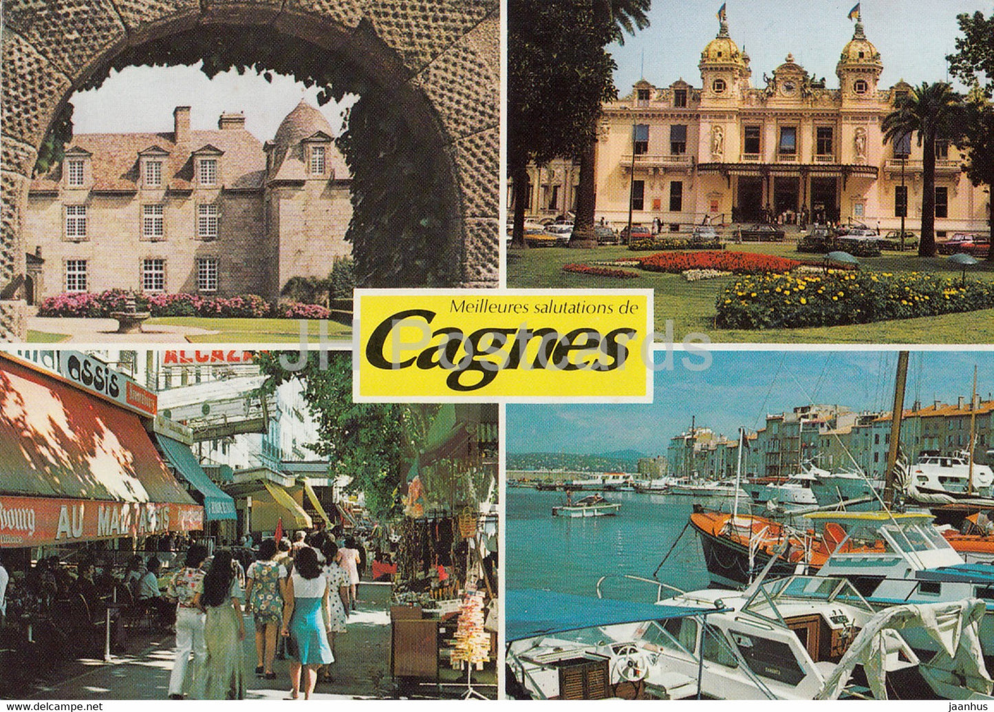 Meilleures salutations de Cagnes - boat - multiview - France - used - JH Postcards