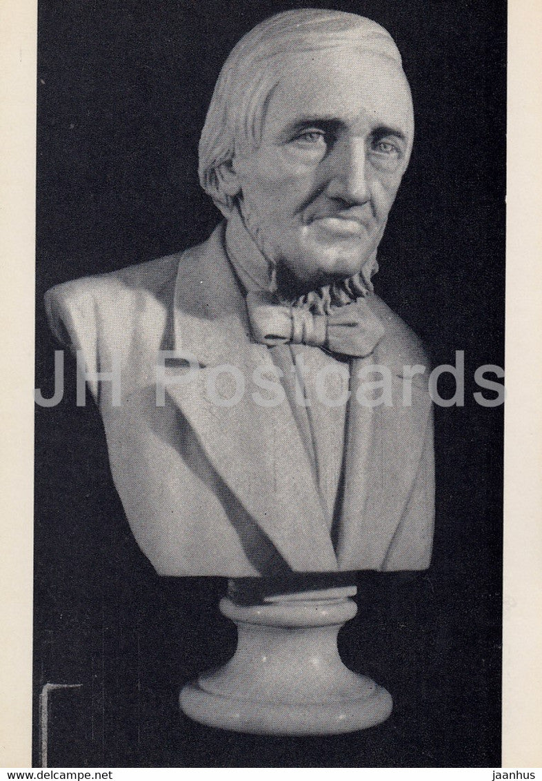 Baltic German scientist Karl Ernst von Baer - marble bust - biologist - famous people - 1976 - Estonia USSR - unused - JH Postcards