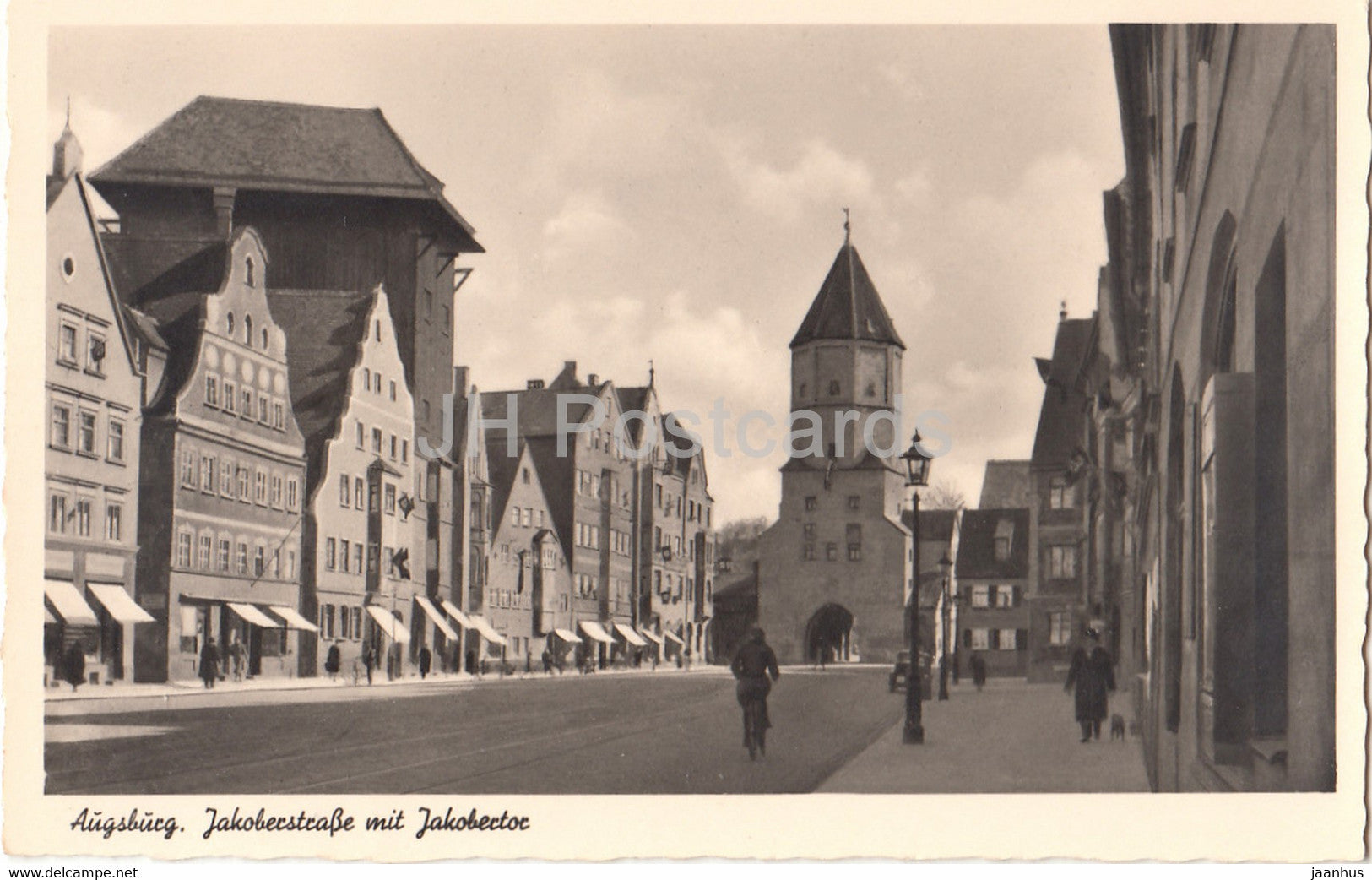 Augsburg - Jakoberstrasse mit Jakobertor - old postcard - Germany - unused - JH Postcards