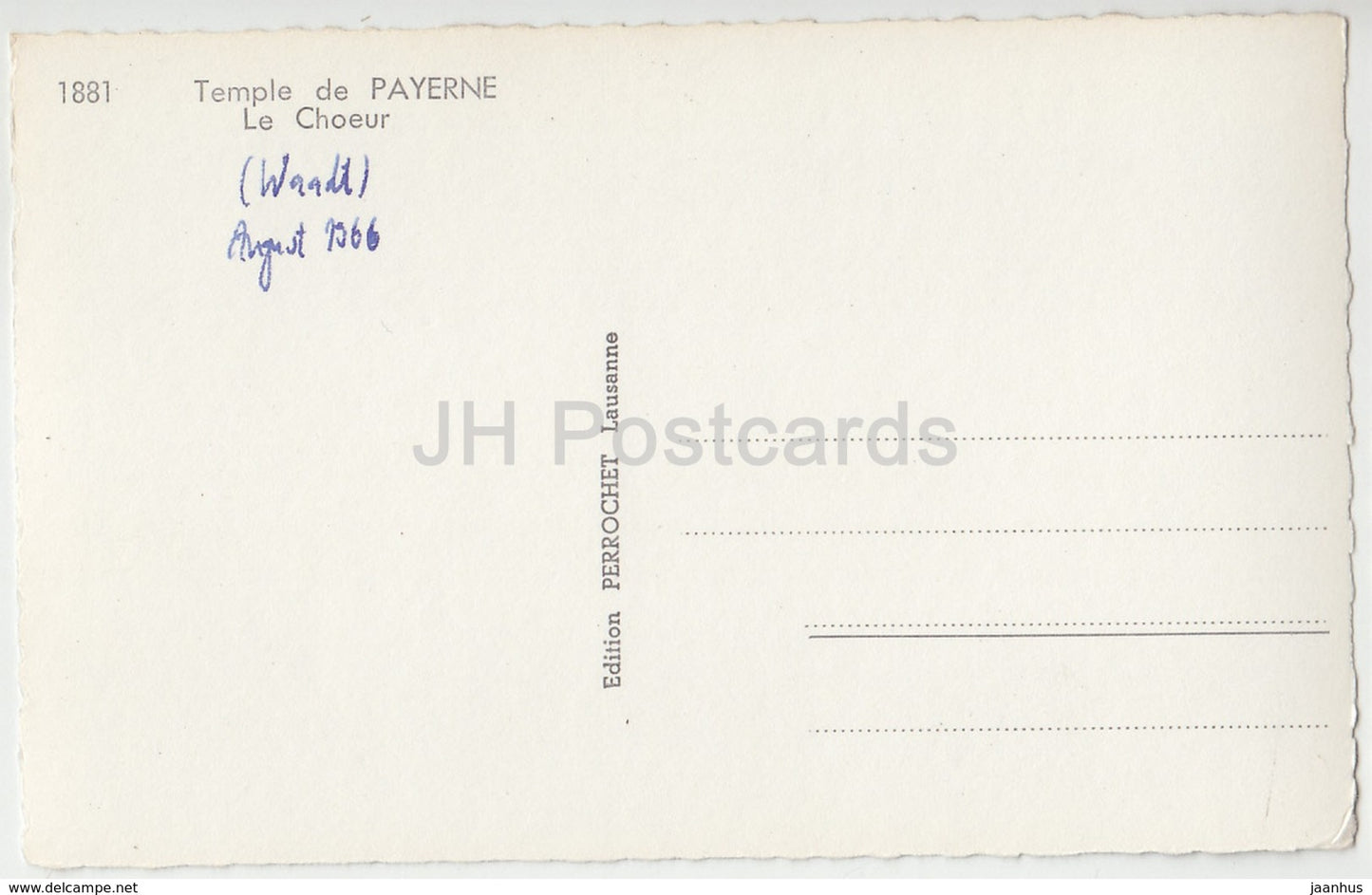 Temple de Payerne - Le Choeur - 1881 - Suisse - 1966 - cartes postales anciennes - occasion
