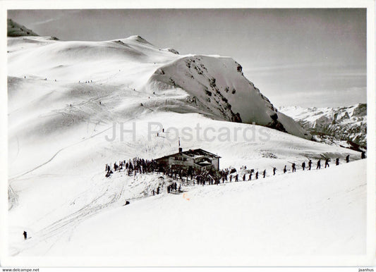 Arosa Weisshorn Sattel Hutte des S C A 2401 m - 1680 - old postcard - 1947 - Switzerland - used - JH Postcards