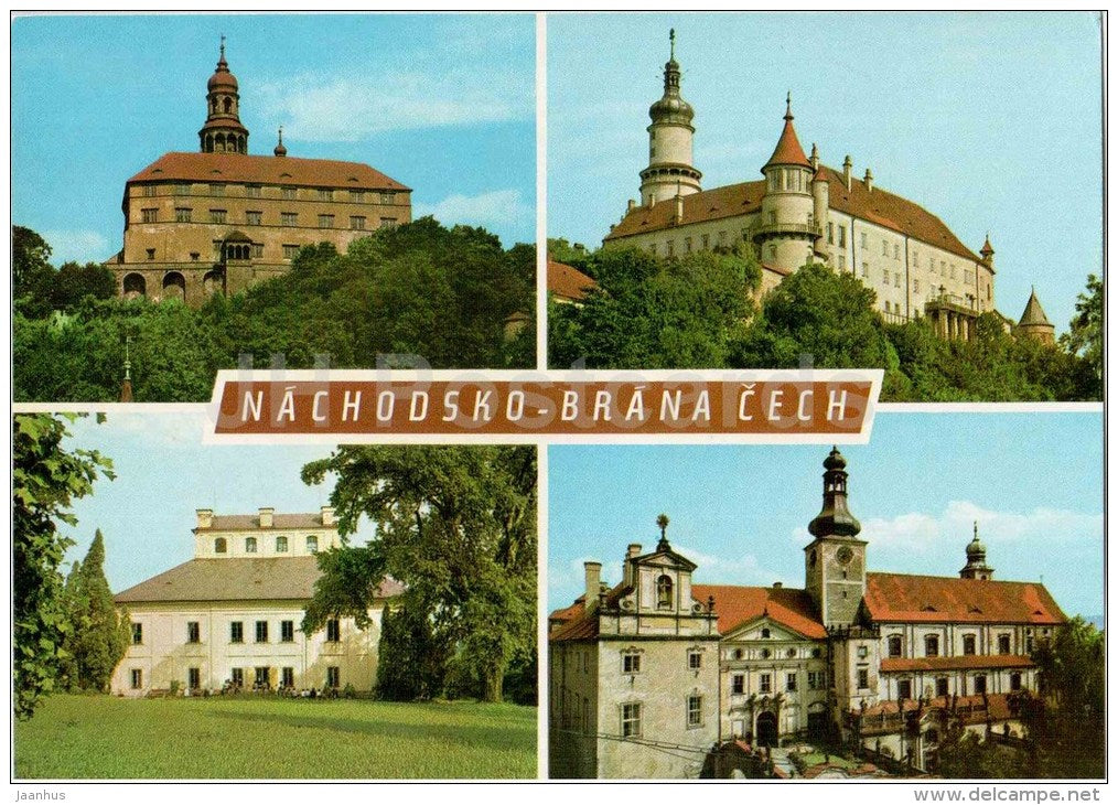 Nachod Castle - Nachodsko - Brana Cech - Ratiborice - Broumov monastery - Czechoslovakia - Czech - unused - JH Postcards