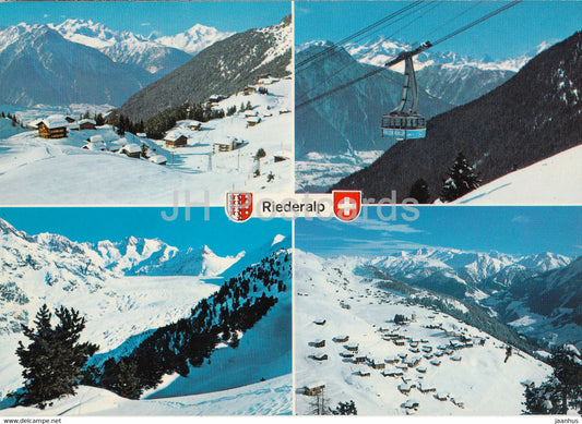 Riederalp 1920 m - Riederalpbahn - Gr Aletschgletscher - Blinnenhorn  multiview - cable car - 44896 - Switzerland - used - JH Postcards