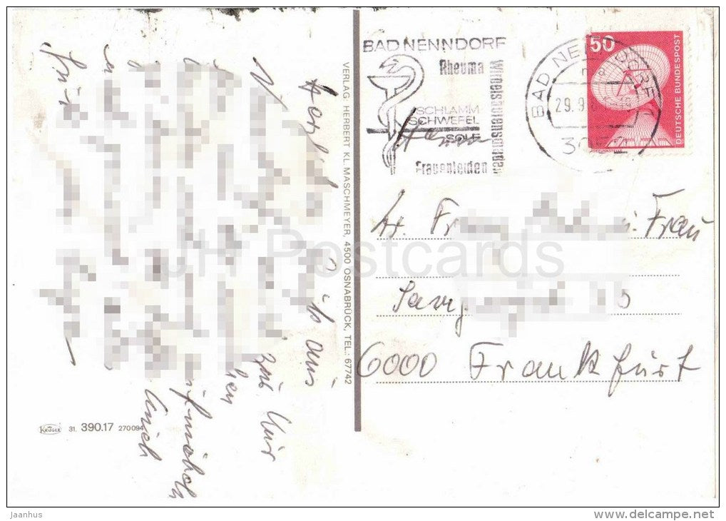 Grüsse aus Bad Nenndorf - sanatorium - sonnengarten - im kurpark - Germany - 1981 gelaufen - JH Postcards