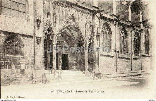 Chaumont - Portail de l'Eglise St Jean - church - 17 - old postcard - France - unused - JH Postcards