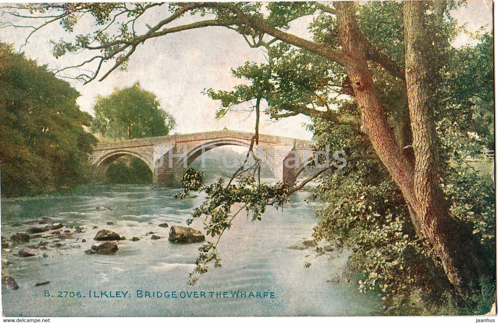 Ilkley - Bridge over the Wharfe - 2706 - old postcard - England - United Kingdom - unused - JH Postcards