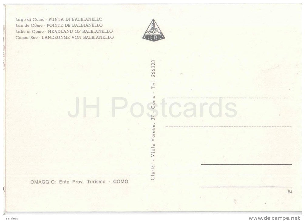 Punta di Balbianello - boat - Lago di Como - Lombardia - 84 - Italia - Italy - unused - JH Postcards