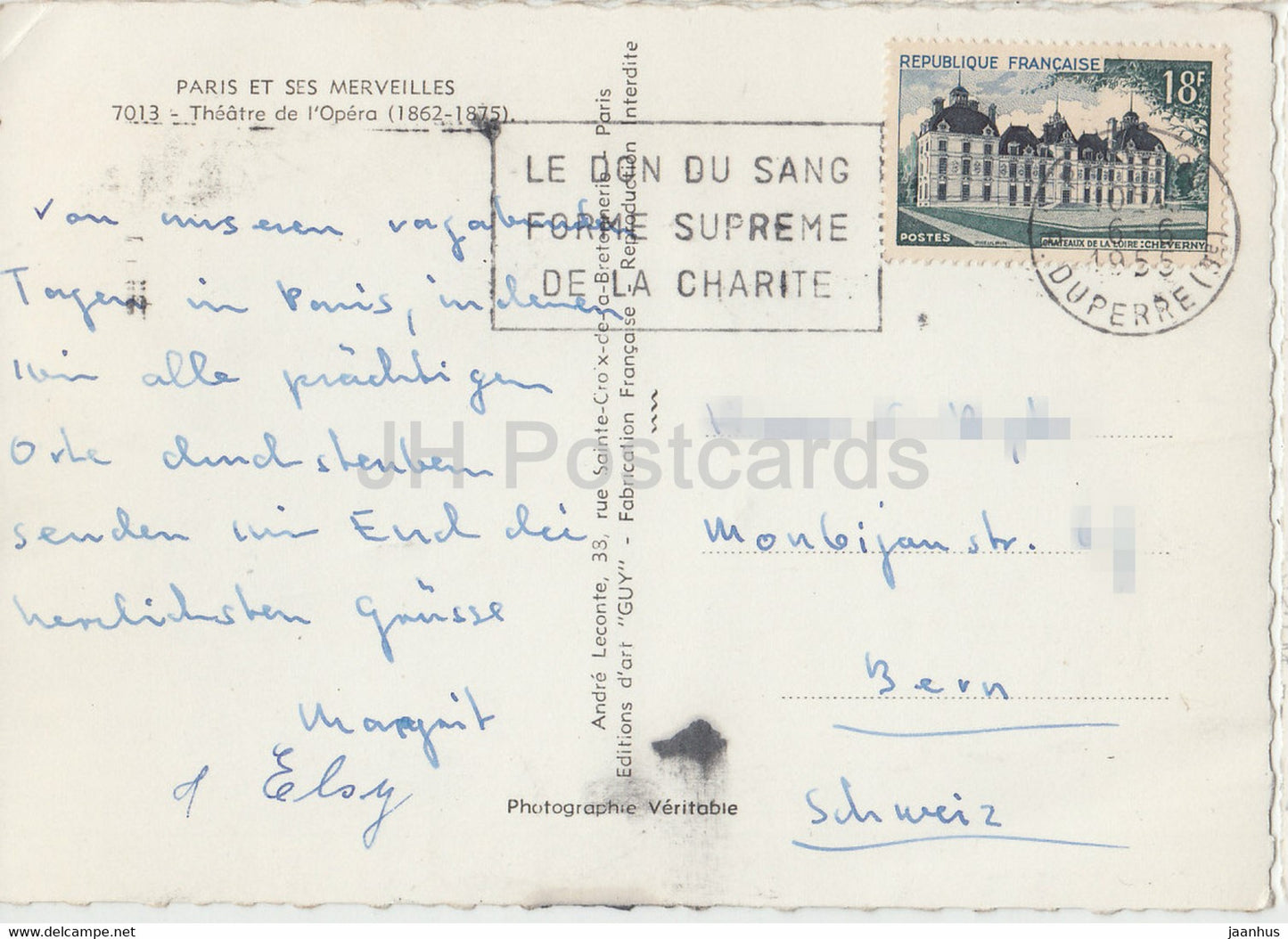 Paris et ses Merveilles - Theatre l'Opera - Auto - alte Postkarte - 1955 - Frankreich - gebraucht