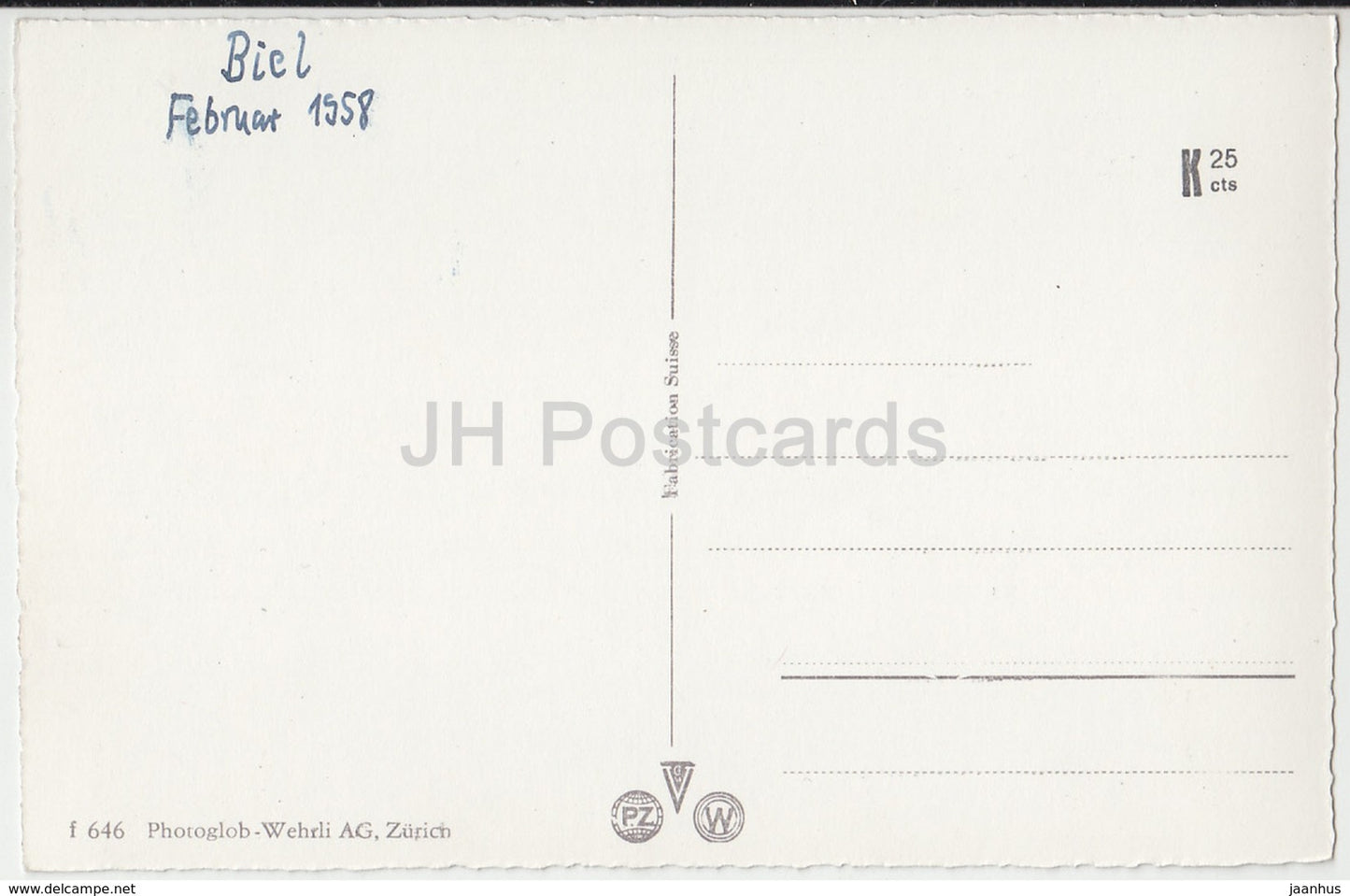 Biel - Bienne - Tour du Rosius - 646 - Switzerland - 1958 - used