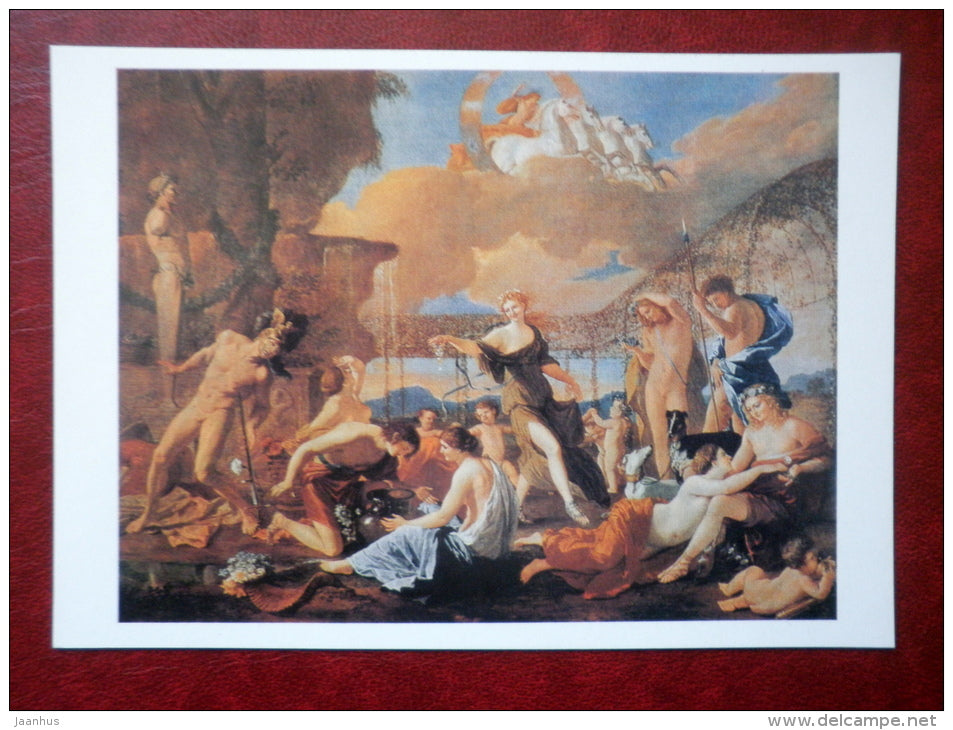 painting by Nicolas Poussin , The Realm of Flora , 1630 - french art - unused - JH Postcards