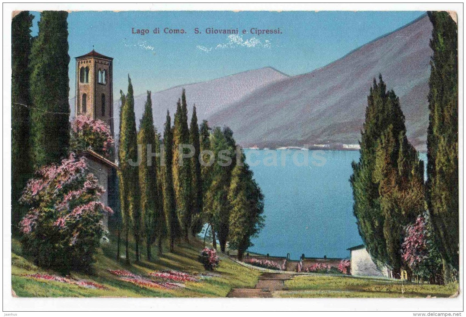 Lago di Como - S. Giovanni e Cipressi - Italy - used in 1926 - JH Postcards
