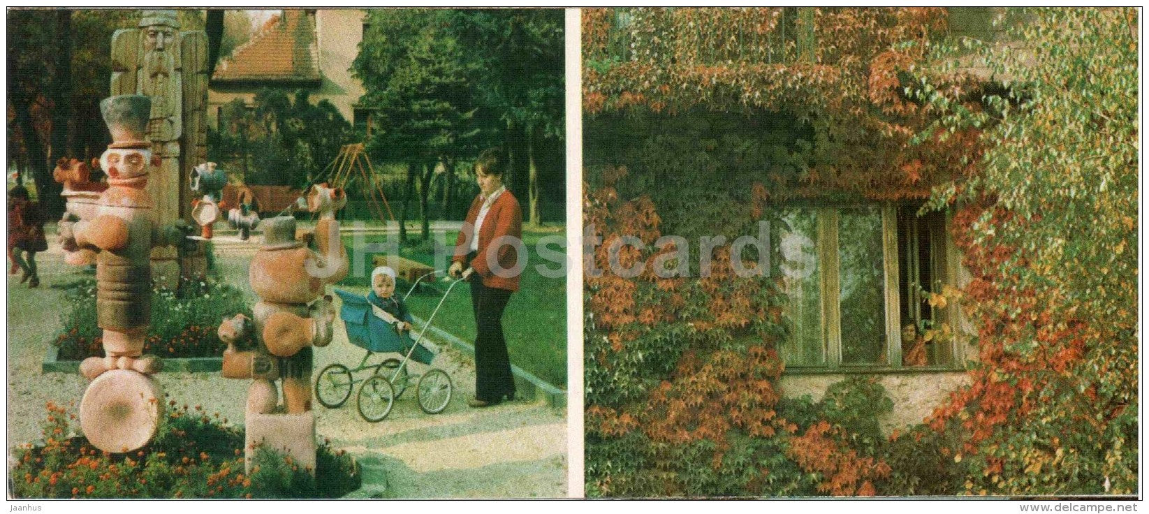 glimpses of the city - children´s playground - pram - Uzhgorod - Uzhhorod - 1986 - Ukraine USSR - unused - JH Postcards