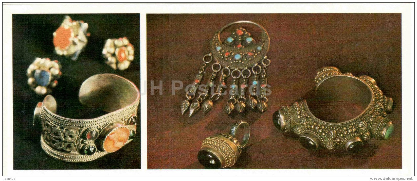 Bracelet and Rings - Pectoral Clasp - Wedding Bracelet - Arts and Crafts of Dagestan - 1981 - Russia USSR - unused - JH Postcards