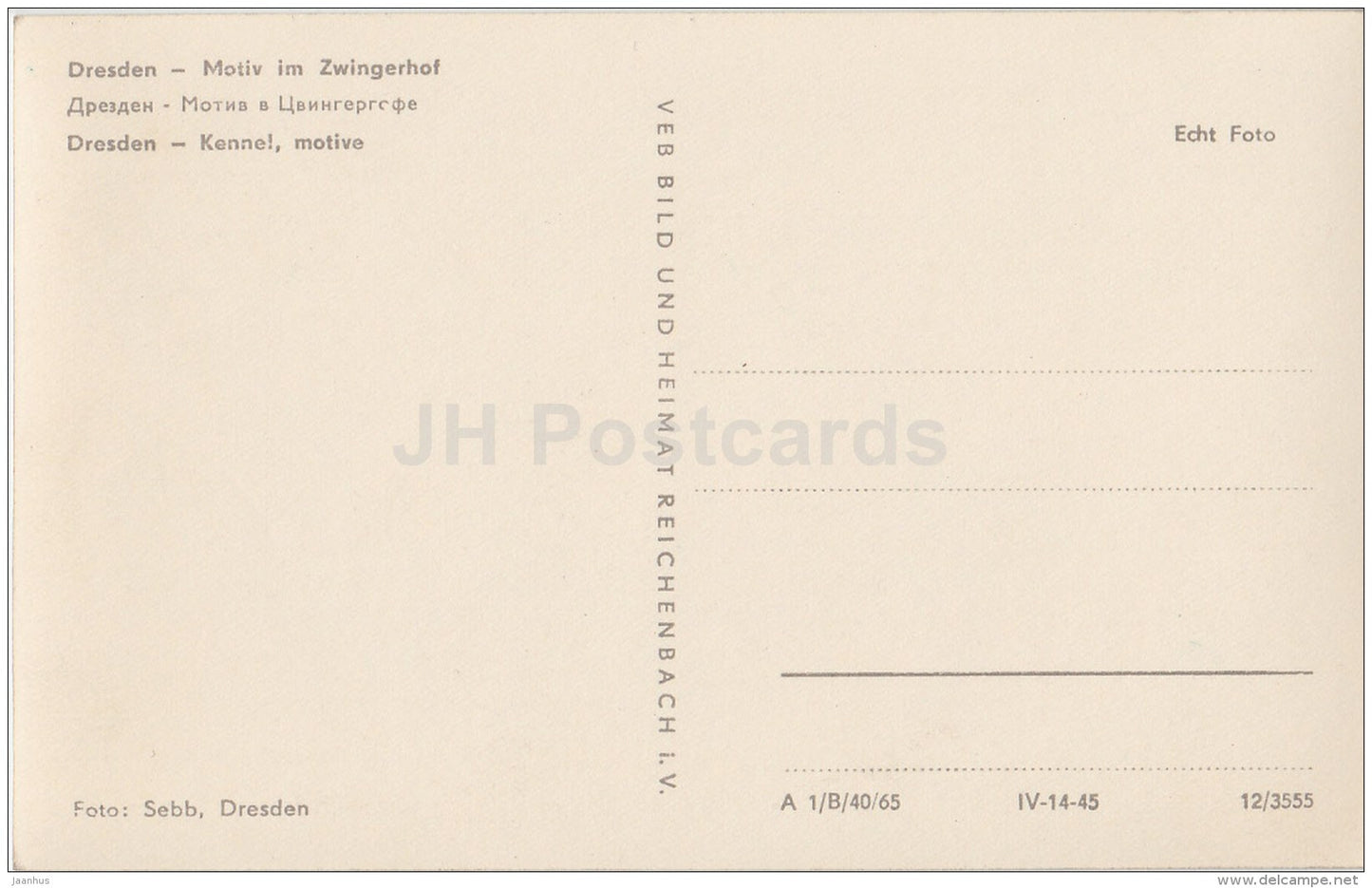 Dresden - Motiv im Zwingerhof - Germany - unused - JH Postcards