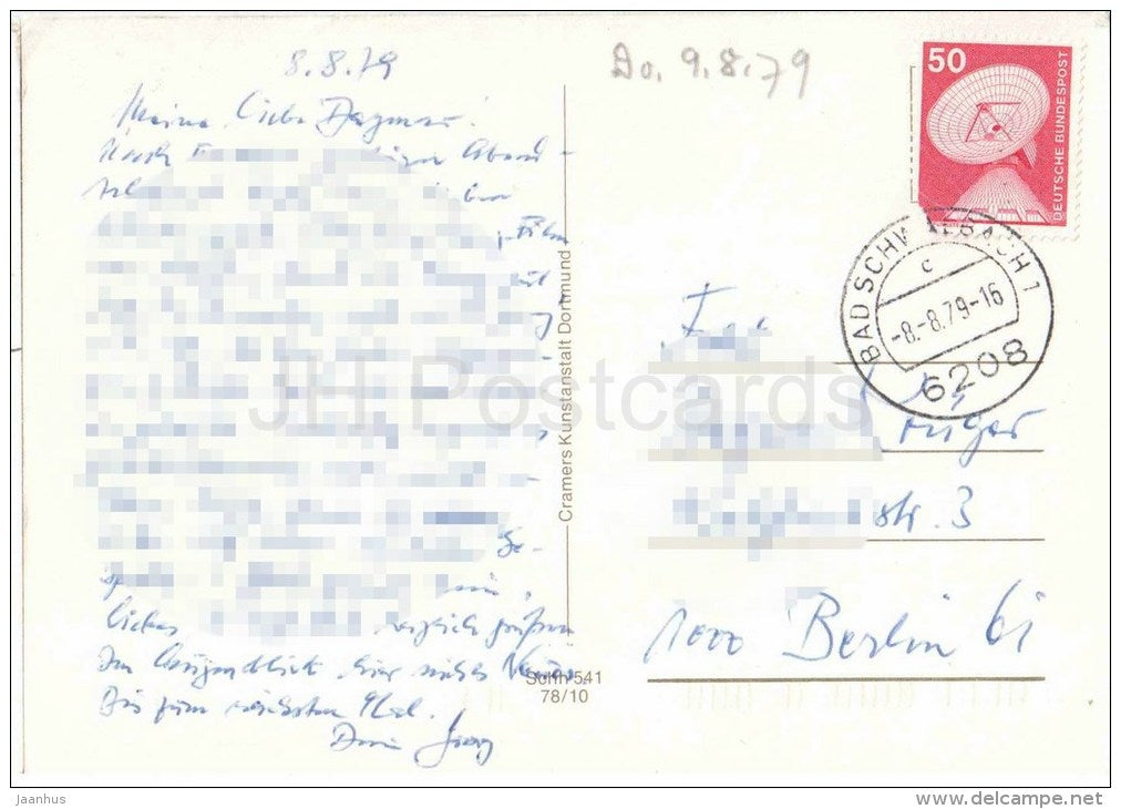 Bad Schwalbach - Kurpark - Weinbrunnen - Kurklinik - Germany - 1979 gelaufen - JH Postcards