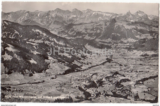 Blick vom Wasserngrat auf Gstaad und Saanen - 12016 - Switzerland - 1950 - used - JH Postcards