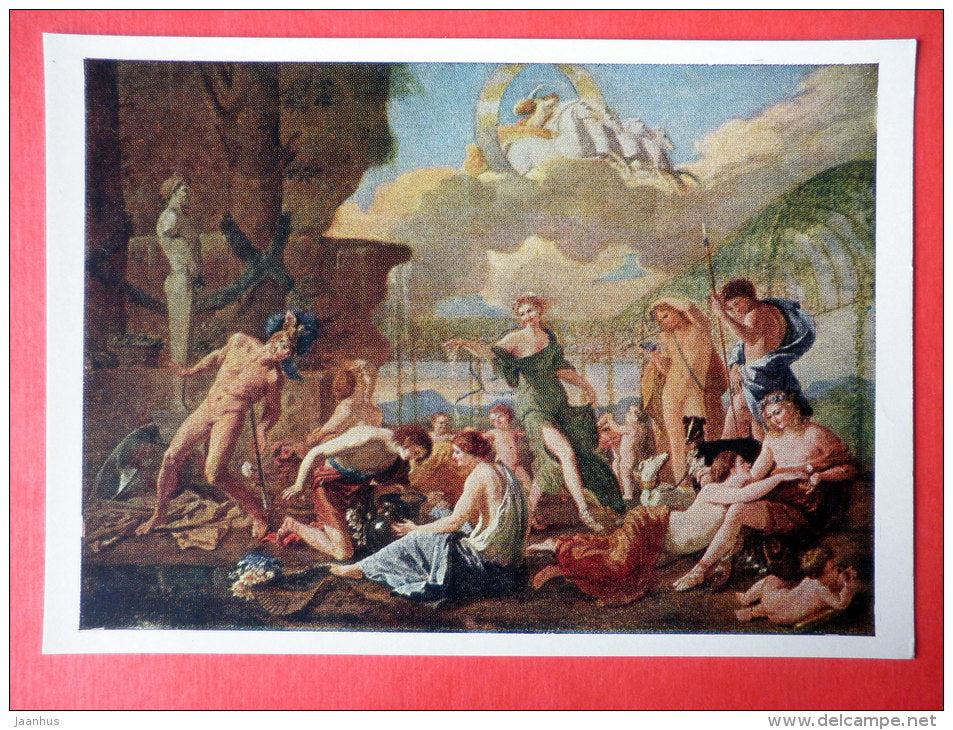 painting by Nicolas Poussin - Kingdom of Flora - Greek Mythology - french art - unused - JH Postcards