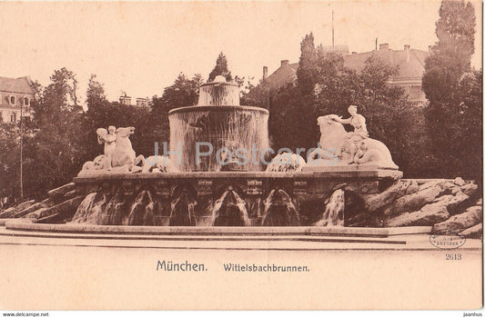 Munchen - Wittelsbachbrunnen - Munich - 2613 - old postcard - Germany - unused - JH Postcards