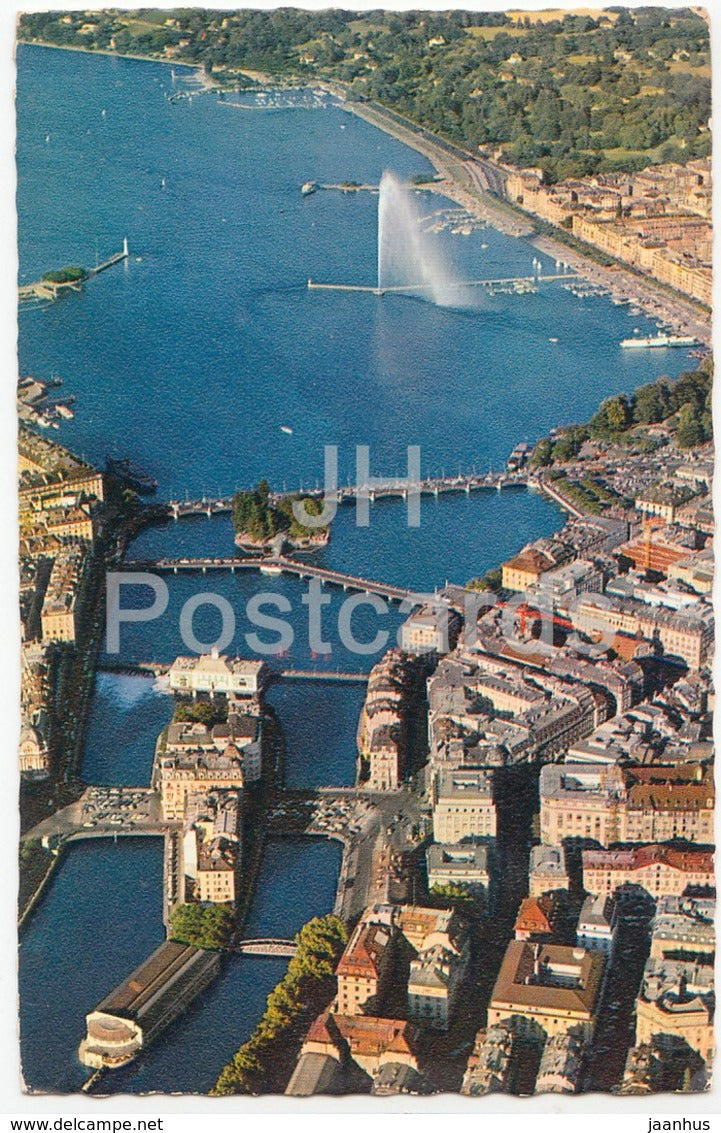 Geneve - Geneva - La Rade et les Ponts sur le Rhone - 135 - Switzerland - 1970 - used - JH Postcards