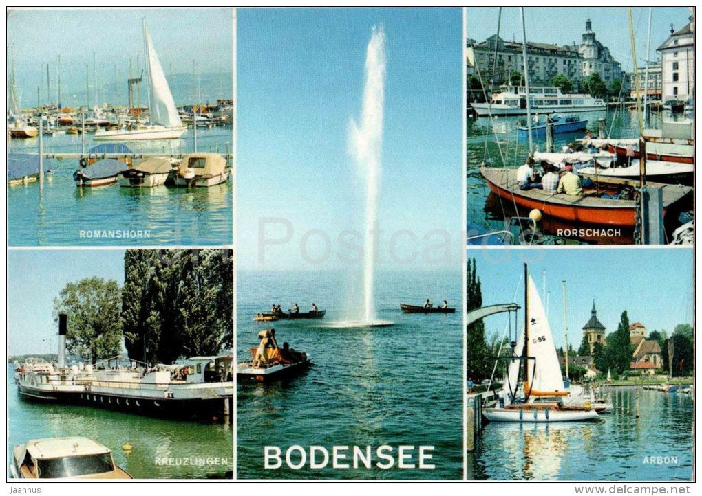 Bodensee - Romanshorn - Kreuzlingen - Rorschach - Arbon - 1068 - Switzerland - 1990 gelaufen - JH Postcards