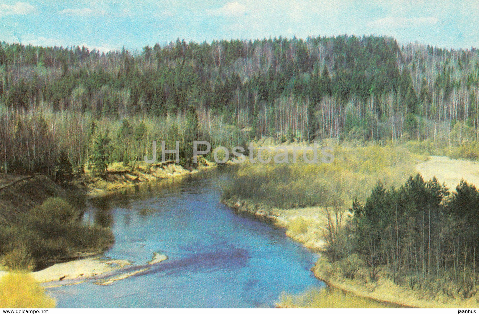 The Gauja National Park - The Gauja river near Ligatne - 1976 - Latvia USSR - unused - JH Postcards