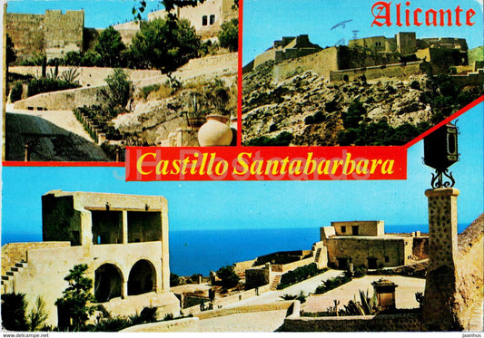 Alicante - Castillo Santabarbara - castle - multiview - 7019 - Spain - used - JH Postcards