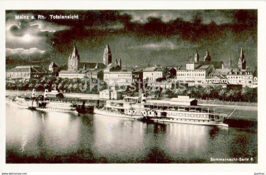 Mainz a Rh - Totalansicht - ship - old postcard - 1932 - Germany - used - JH Postcards