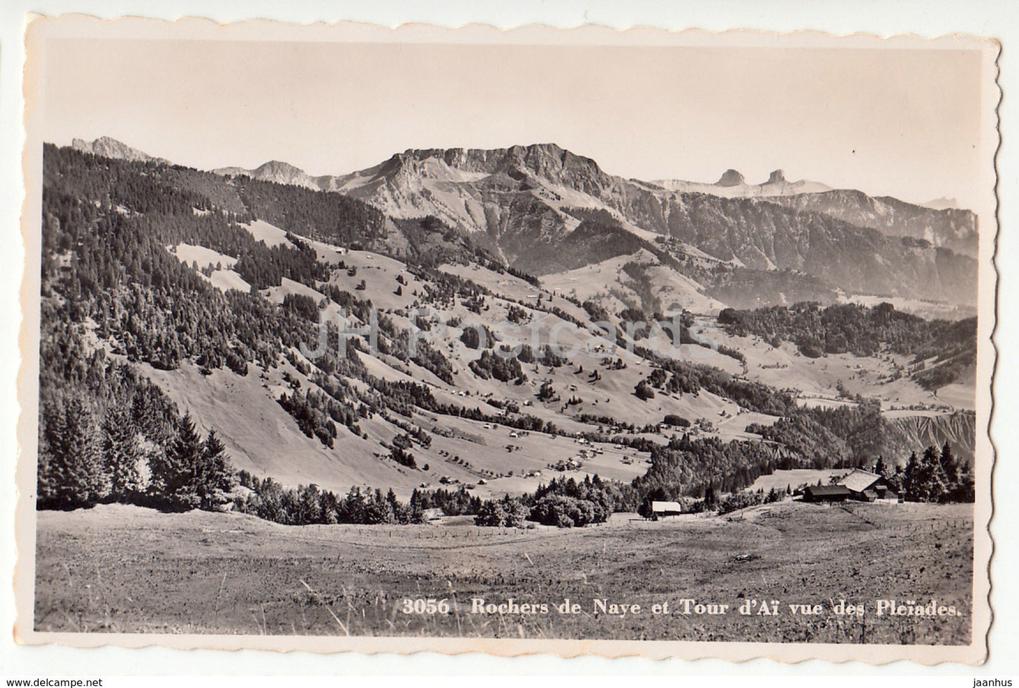 Rochers de Naye et le Tour d'Ai vue des Pleiades - 3056 - Switzerland - old postcard - unused - JH Postcards