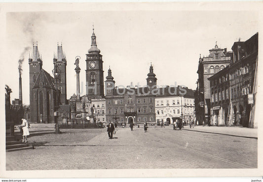 Hradec Kralove - Velke Nam - square - old postcard - Czechoslovakia - Czech Republic - used - JH Postcards