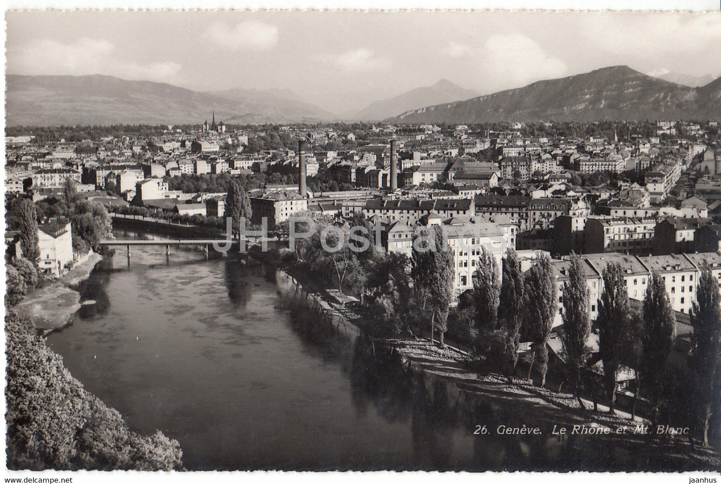 Geneva - Geneve - Le Rhone et Mont Blanc - 26 - old postcard - Switzerland - unused - JH Postcards