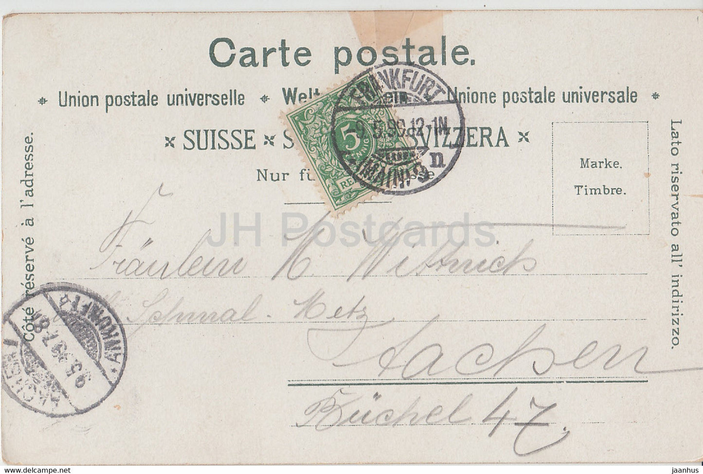 Souvenir de la Suisse - old postcard - 1899 - Switzerland - used