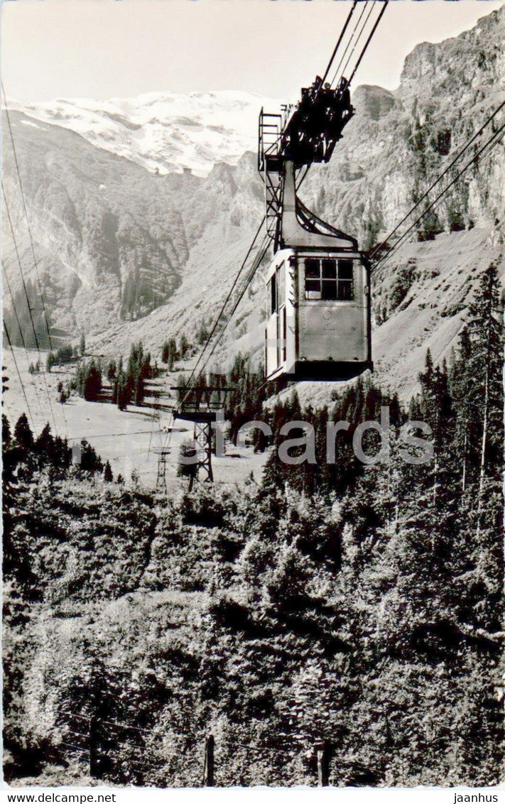 Luftseilbahn Gerschnialp Trubsee - cable car - old postcard - 1949 - Switzerland - used - JH Postcards